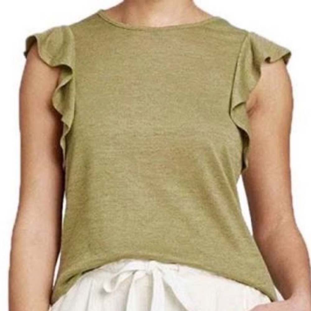 a new day Olive Green Ruffle Sleeve Tank Top